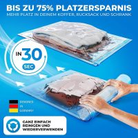 SilverRack Vakuumbeutel Set Reise [8 Stück] in Größe (50x70 cm) - Travel Vakuumbeutel für Kleidung zum Rollen - Vakuum Kleiderbeutel - Kleider Vakuumierbeutel als Backpacker Vacuum Bags