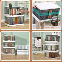 HAIXIN Aufbewahrungsbox mit Deckel, 32L Boxen aufbewahrung ordnungsboxen storage boxes Kisten, kunststoffbox plastikbox stapelkisten lagerboxen mit Rädern durchsichtig groß 6 Stück