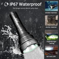 SENDALE LED Taschenlampe Extrem Hell 100000 Lumen CREE Taschenlampen, XHP90 Taschenlampe Batteriebetrieben,IP67 Wasserdicht,5 Lichtmodi Aufladbar USB-C für Camping,Ausrüstung,Militär,Outdoor