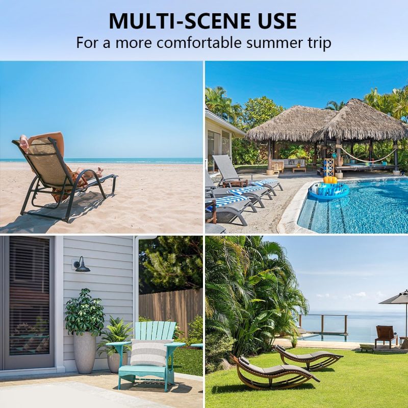 Fansu Schonbezug für Gartenliege, Frottee Handtuch für Sonnenliege Mikrofaser Schnelltrocknend Strandhandtuch mit 2 Taschen, Strandtuchfür Schwimmbäder, Strände, Gartenhotels(75x210cm)