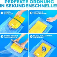 SilverRack Vakuumbeutel Set Reise [8 Stück] in Größe (50x70 cm) - Travel Vakuumbeutel für Kleidung zum Rollen - Vakuum Kleiderbeutel - Kleider Vakuumierbeutel als Backpacker Vacuum Bags