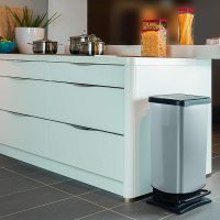 Rotho Paso Mülleimer 40l mit Deckel, hexagon, Kunststoff