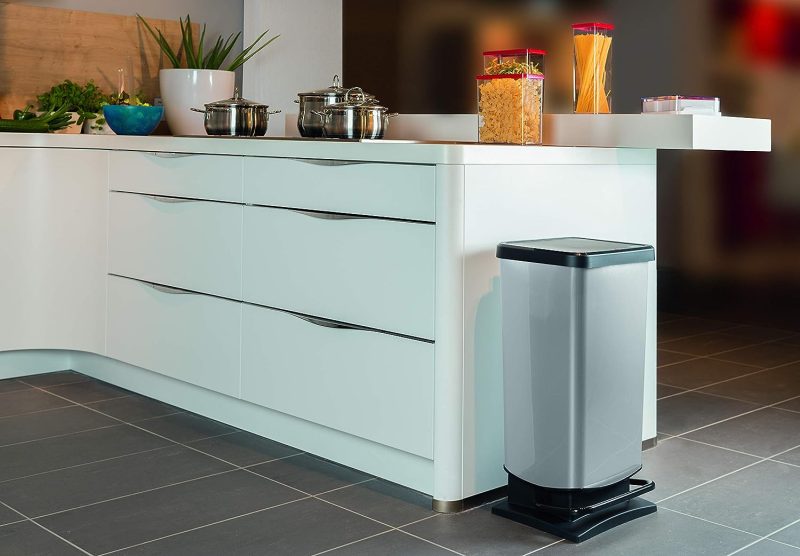 Rotho Paso Mülleimer 40l mit Deckel, hexagon, Kunststoff