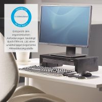 Fellowes Monitorständer Designer Suites, höhenverstellbar um 4 cm, ergonomisch, mit Aufbewahrungsfach, für Monitore bis 21 Zoll BZW. 18 kg