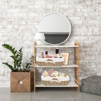 OUTBROS Aufbewahrungskorb Geflochten, 3er Set Spielzeug Aufbewahrung Badezimmer Körbchen, Wickeltisch Organizer Körbchen Kinderzimmer Boxen Basket Kleiner Korb, Papierseil